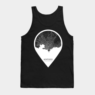 Montevideo, Uruguay City Map - Travel Pin Tank Top